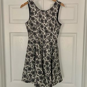 Alya Fit and Flare Mini Dress Black and White
